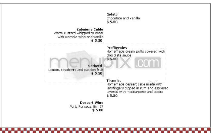 Milano Restaurant - San Francisco, CA menu_pic