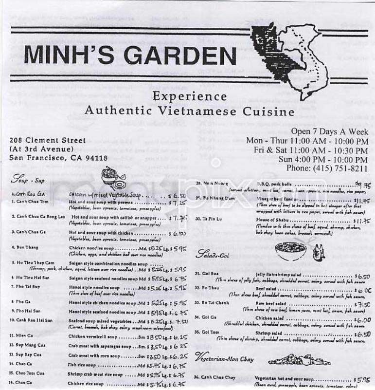 Minh's Garden - San Francisco, CA menu_pic
