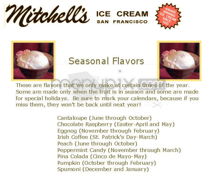 Mitchell's Ice Cream - San Francisco, CA menu_pic
