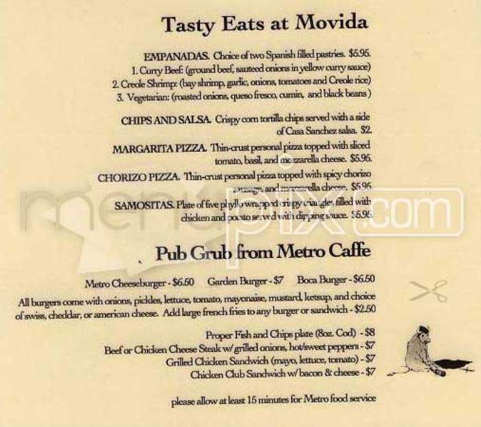 Movida Lounge - San Francisco, CA menu_pic