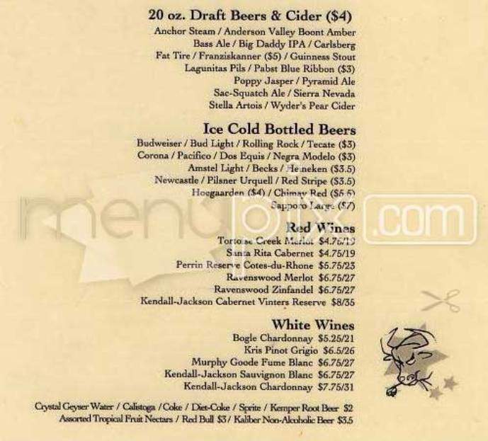 Movida Lounge - San Francisco, CA menu_pic