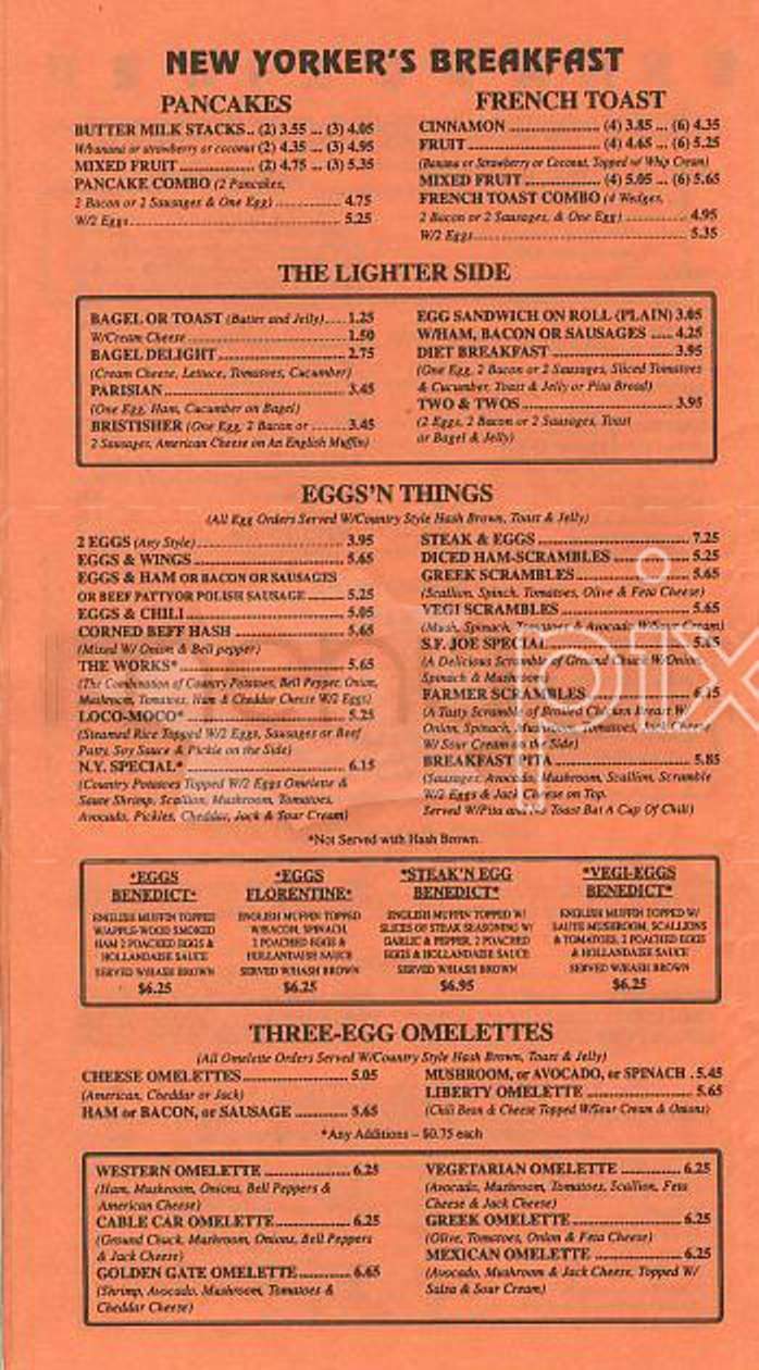 New Yorker's Buffalo Wings - San Francisco, CA menu_pic