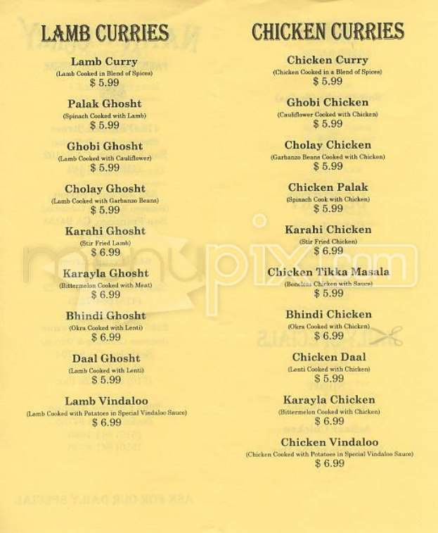 Naan-N-Curry - San Francisco, CA menu_pic