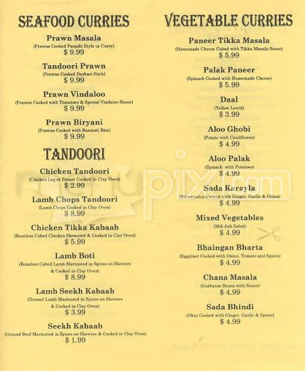 Naan-N-Curry - San Francisco, CA menu_pic