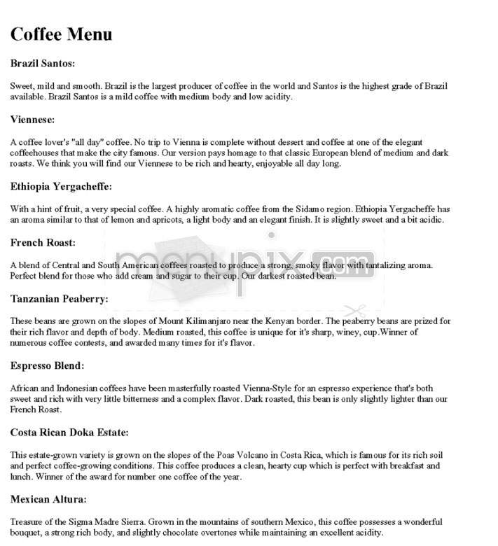 Nani's Coffee - San Francisco, CA menu_pic