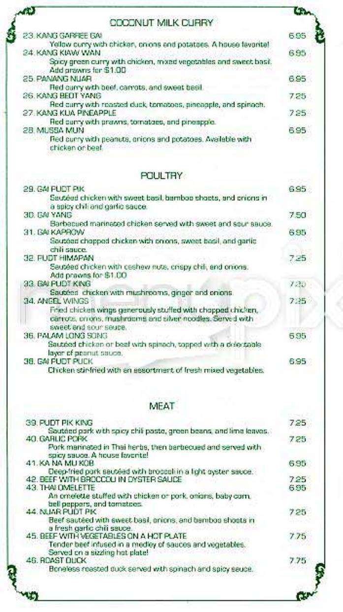 Neecha Thai Cuisine - San Francisco, CA menu_pic