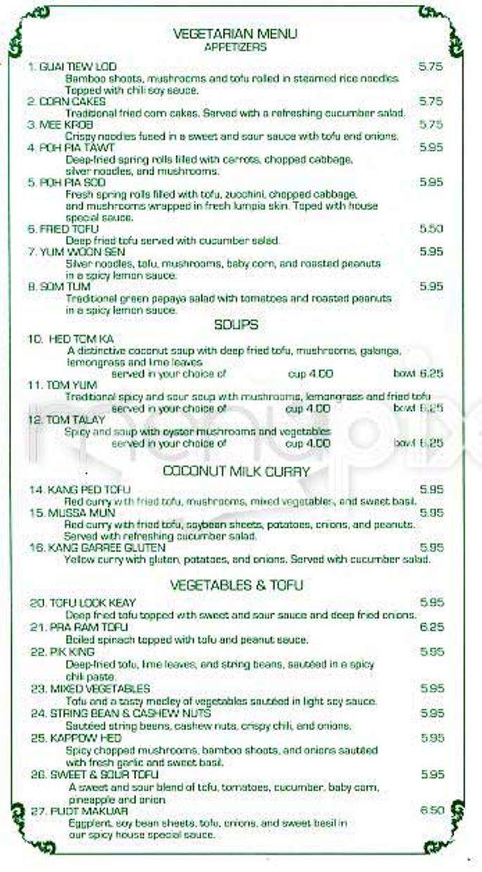 Neecha Thai Cuisine - San Francisco, CA menu_pic