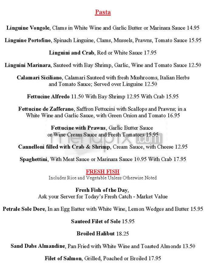 Nick's Lighthouse - San Francisco, CA menu_pic