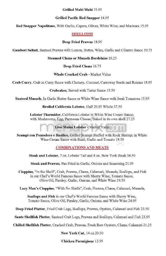 Nick's Lighthouse - San Francisco, CA menu_pic