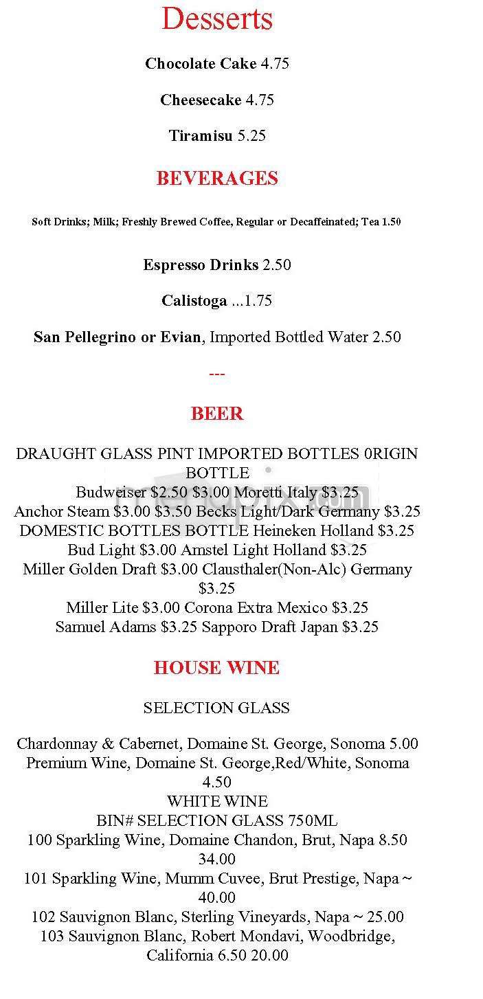 Nick's Lighthouse - San Francisco, CA menu_pic