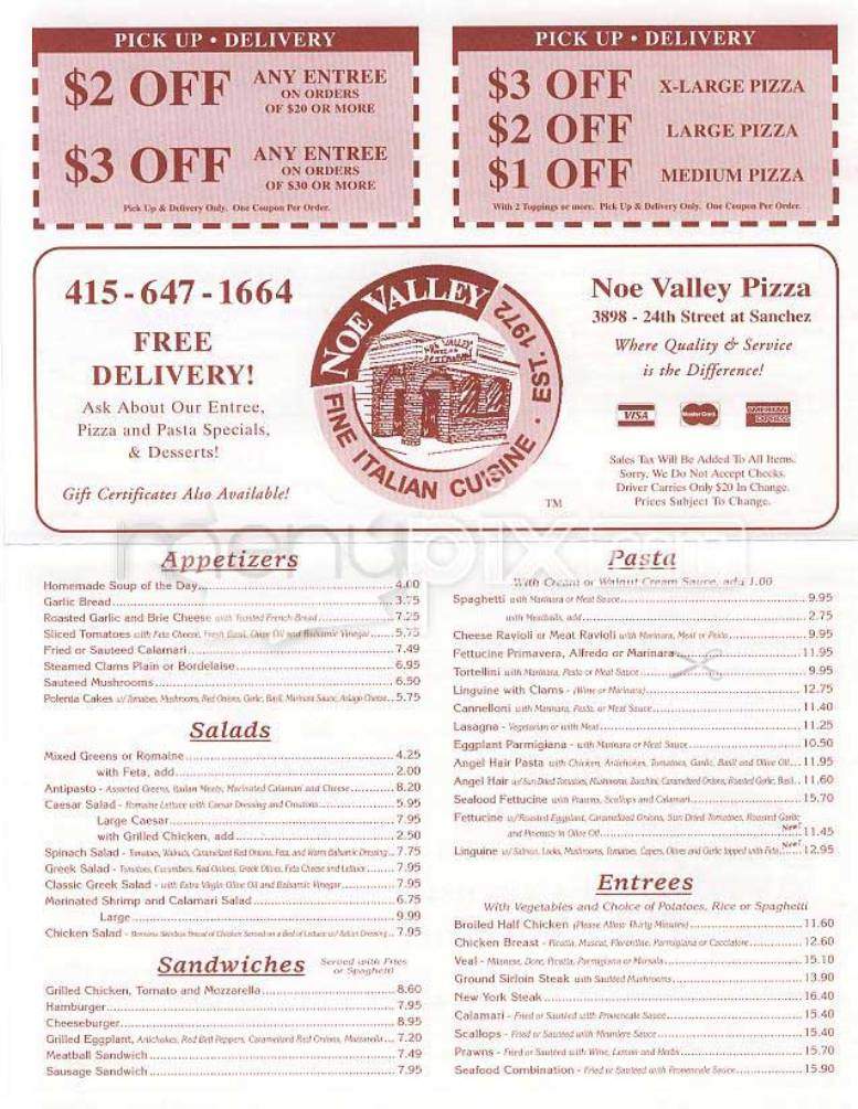 Noe Valley - San Francisco, CA menu_pic