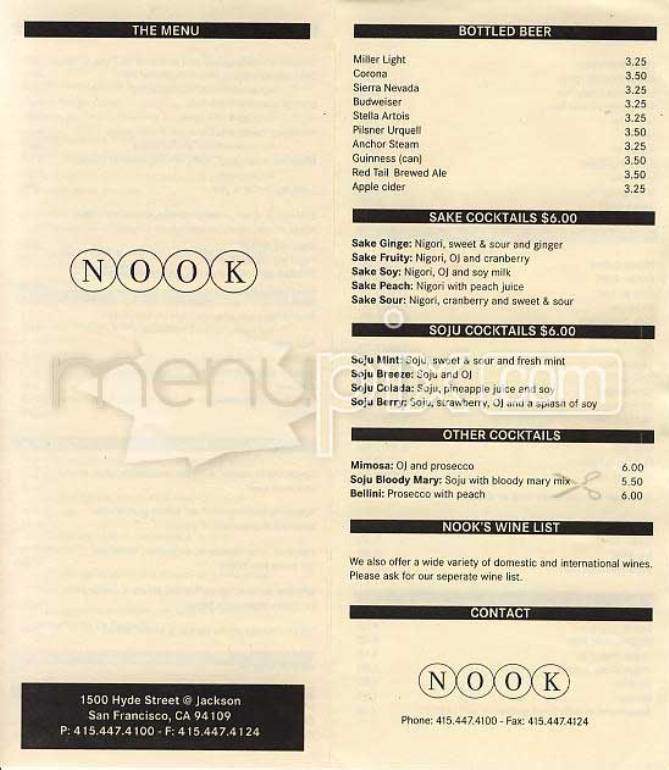 Nook - San Francisco, CA menu_pic