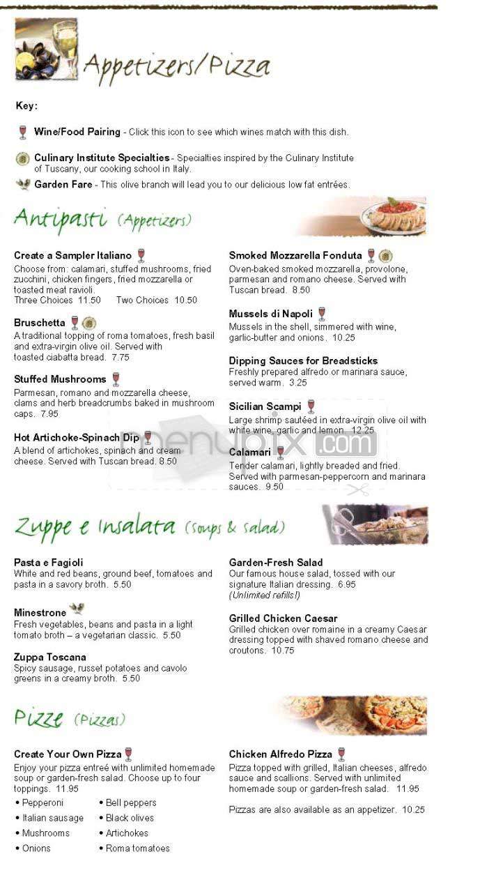 Menu of Olive Garden Italian Restaurant in Gardendale, AL 35071