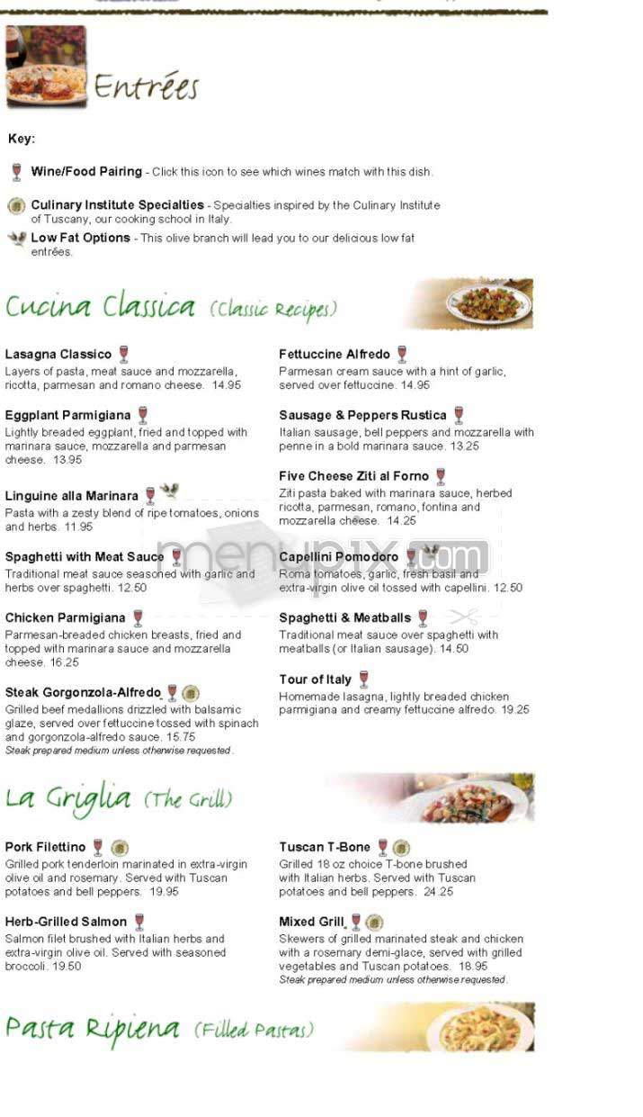 Online Menu Of Olive Garden Italian Restaurant Glendale Az