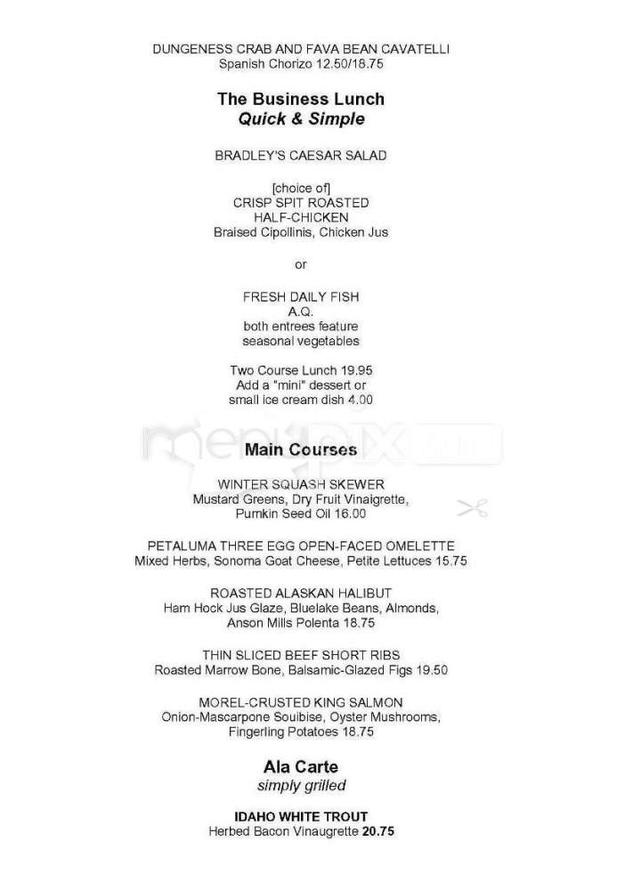 One Market Restaurant - San Francisco, CA menu_pic