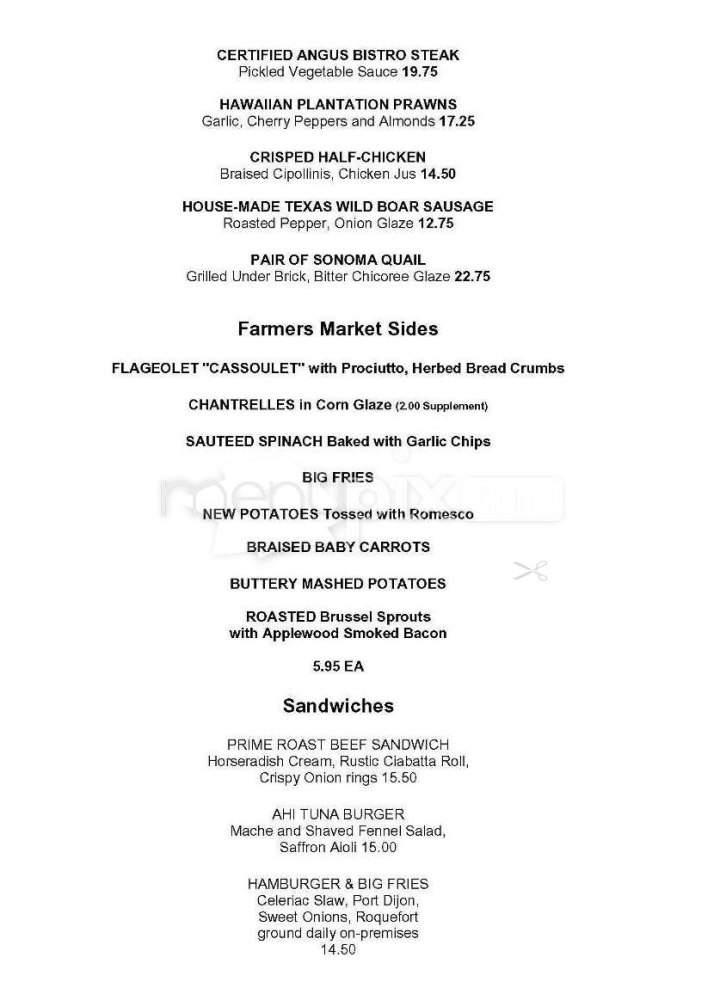 One Market Restaurant - San Francisco, CA menu_pic