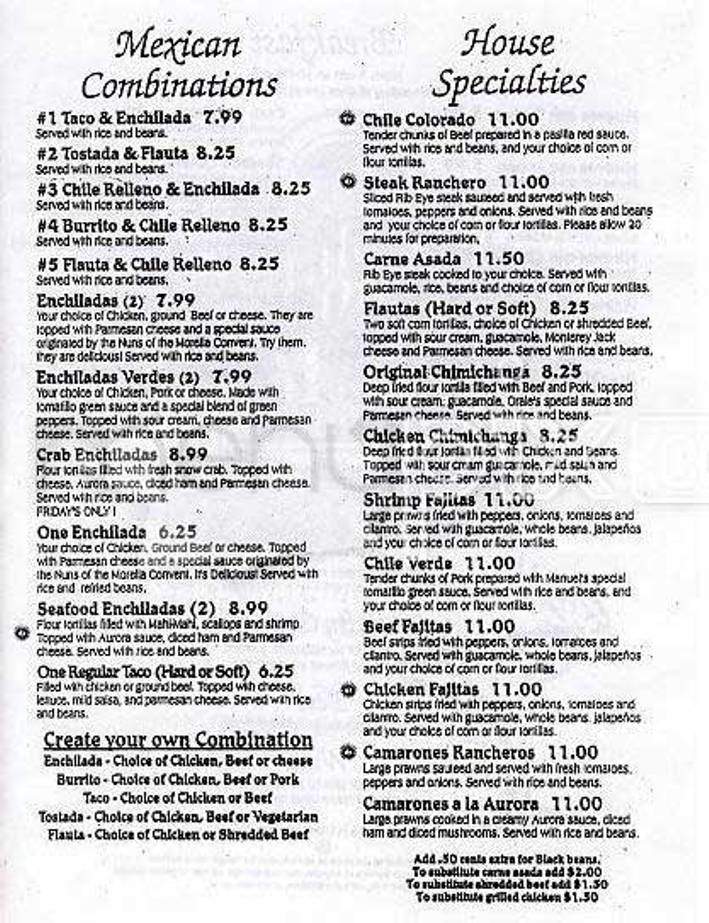 Orale Orale - San Francisco, CA menu_pic