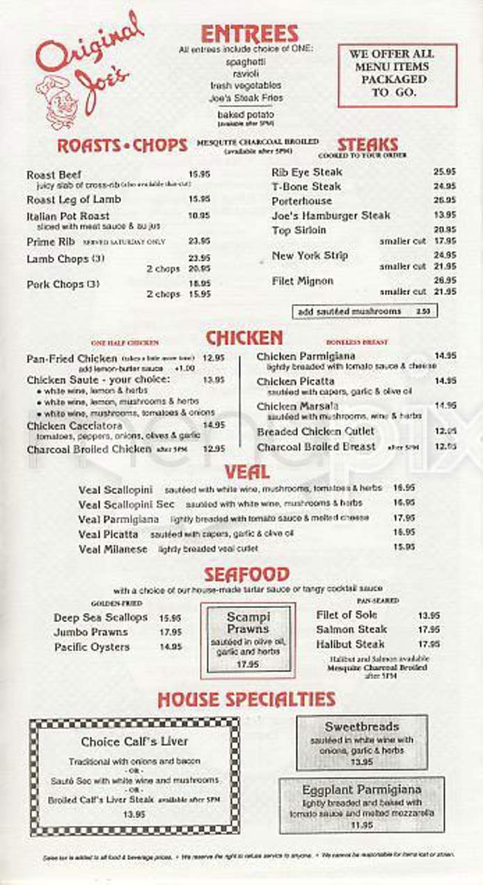 Original Joe's - Brandon, MB menu_pic