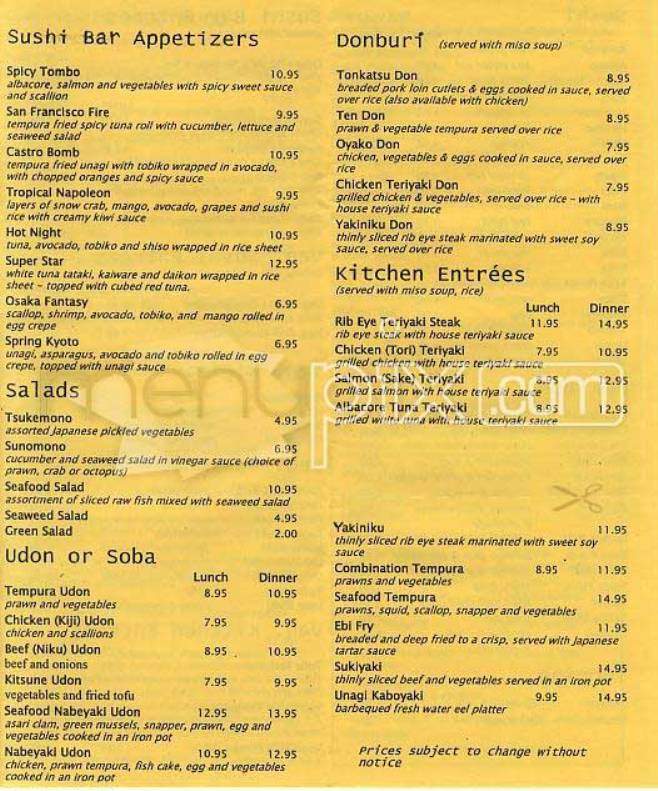 Osaka Sushi - Hicksville, NY menu_pic