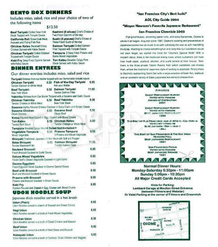 Osome - San Francisco, CA menu_pic