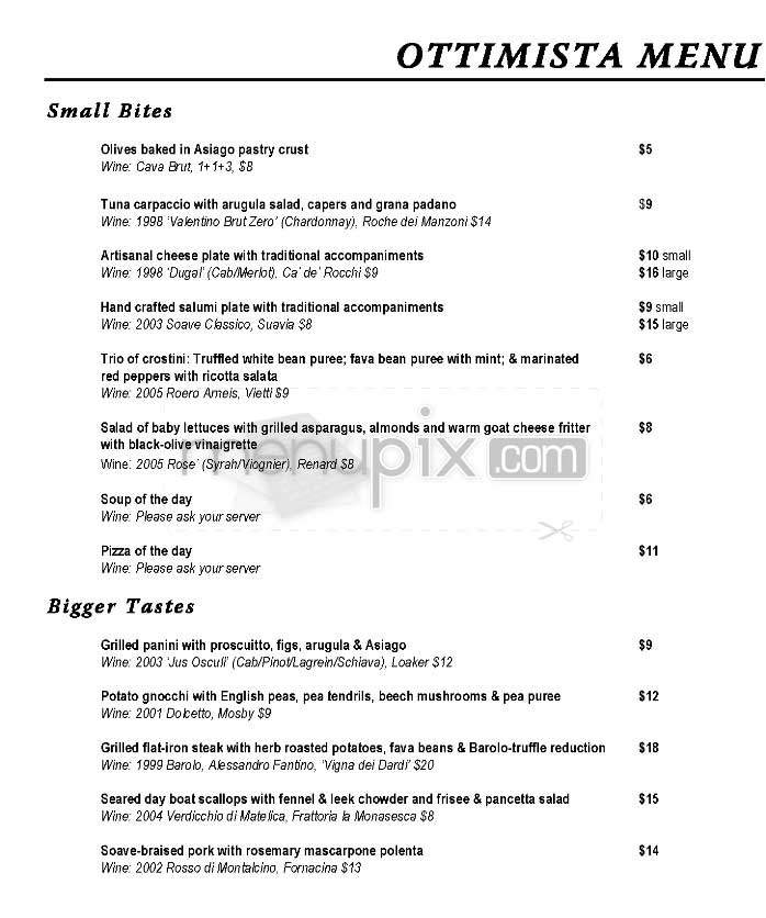 Ottimista Enoteca-Cafe - San Francisco, CA menu_pic