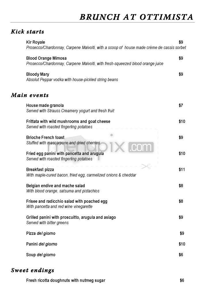 Ottimista Enoteca-Cafe - San Francisco, CA menu_pic