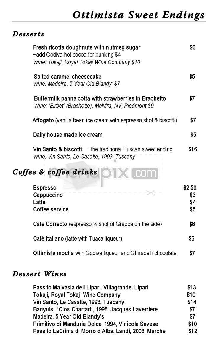 Ottimista Enoteca-Cafe - San Francisco, CA menu_pic