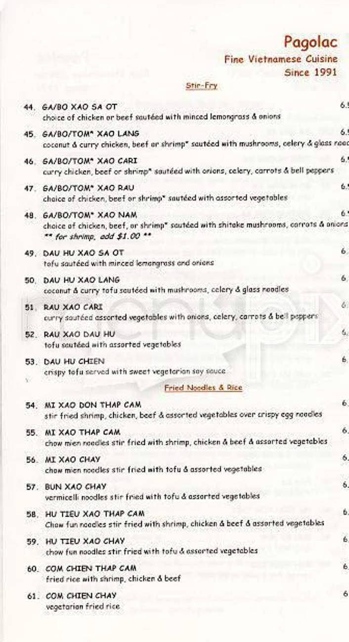Pagolac - San Francisco, CA menu_pic