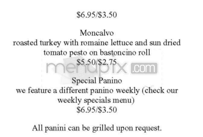 Palio Paninoteca - San Francisco, CA menu_pic