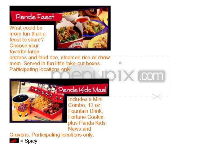 Panda Express - San Francisco, CA menu_pic