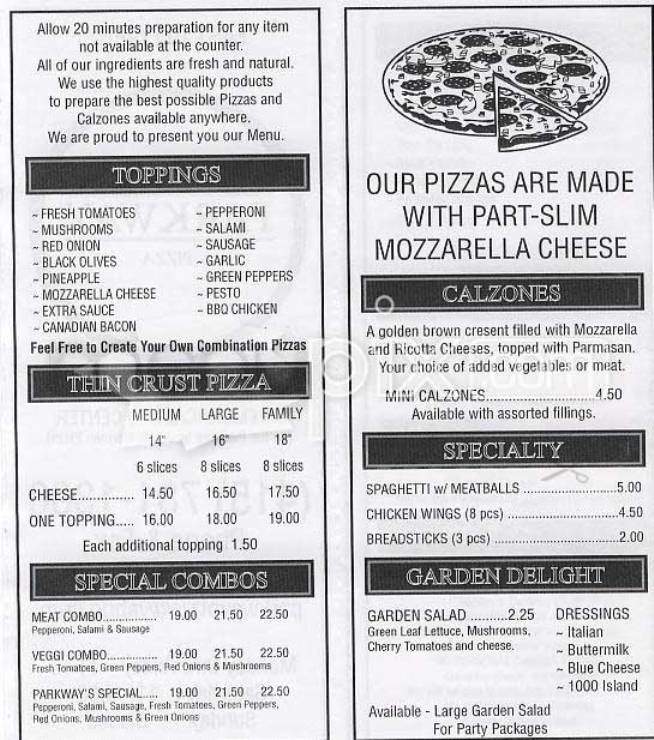 Parkway Pizza - Cheyenne, WY menu_pic