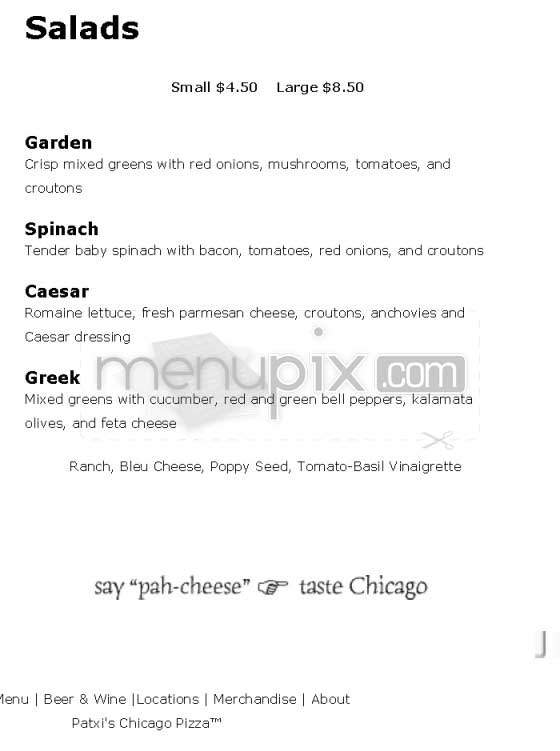Patxi's Pizza - Los Angeles, CA menu_pic