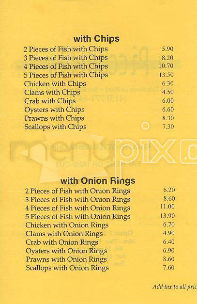Piccadilly Fish & Chips - San Francisco, CA menu_pic
