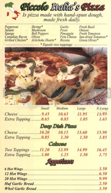 Piccolo Italia - San Francisco, CA menu_pic