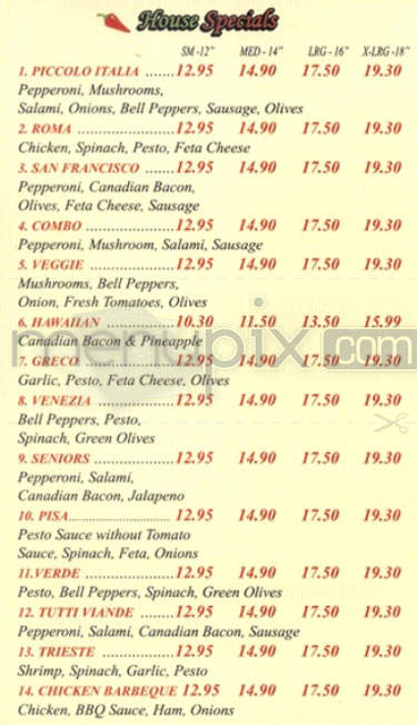 Piccolo Italia - San Francisco, CA menu_pic