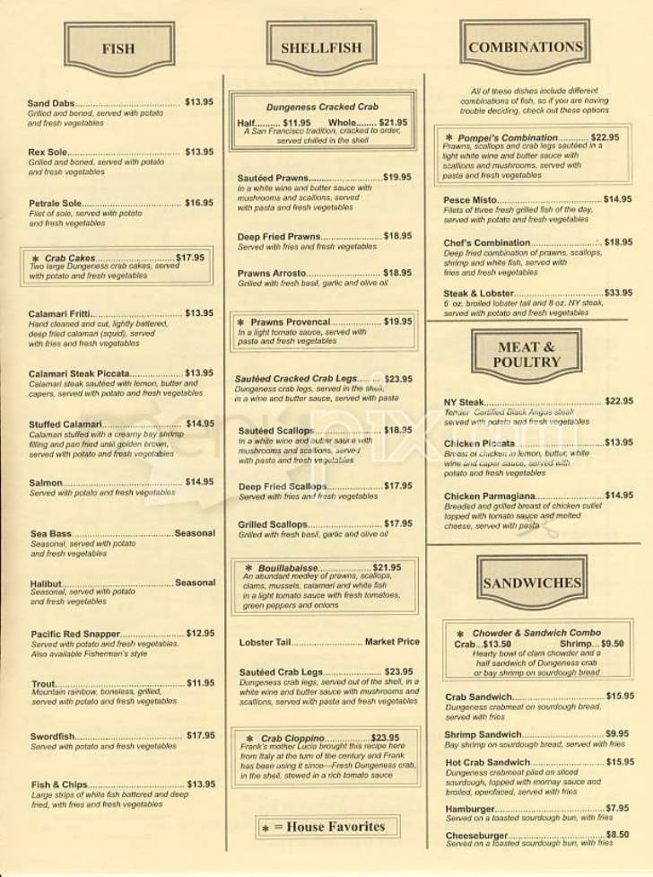 Pompei's Grotto - San Francisco, CA menu_pic