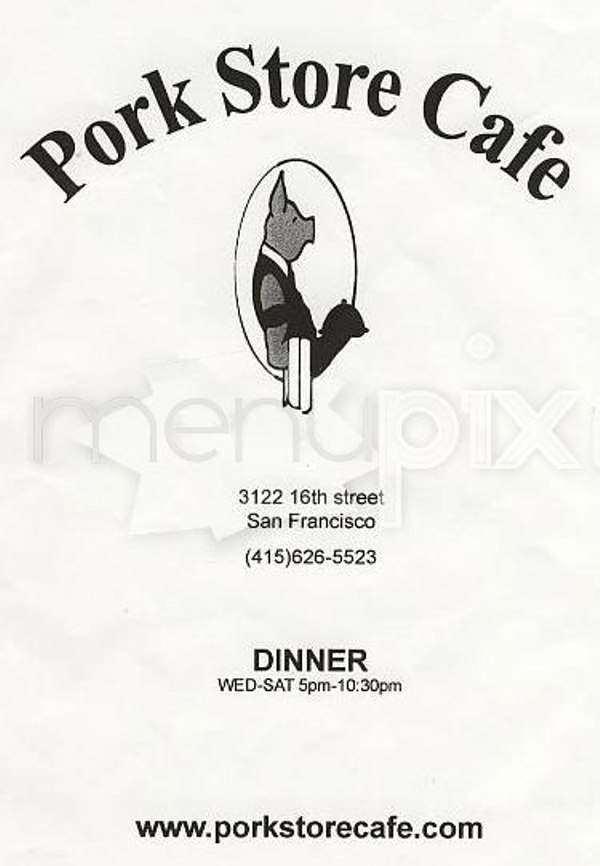 Pork Sotre Cafe Valencia - San Francisco, CA menu_pic