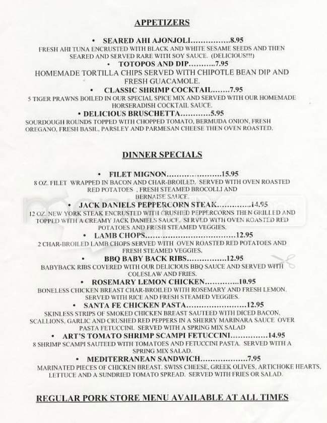 Pork Sotre Cafe Valencia - San Francisco, CA menu_pic