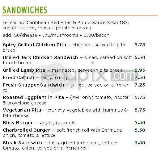 Primo Patio Cafe - San Francisco, CA menu_pic