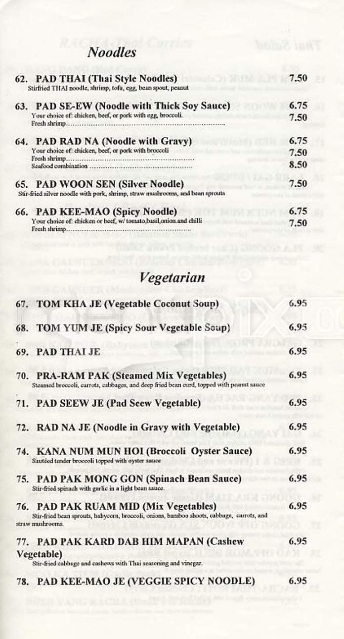 Racha Cafe - San Francisco, CA menu_pic