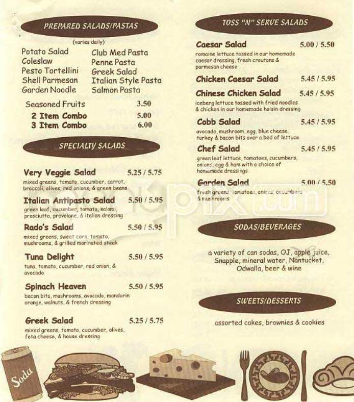 Rado's Gourmet Deli - San Francisco, CA menu_pic