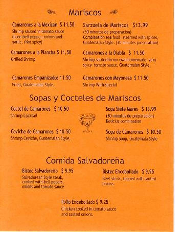Restaurante Palacio Latino - San Francisco, CA menu_pic
