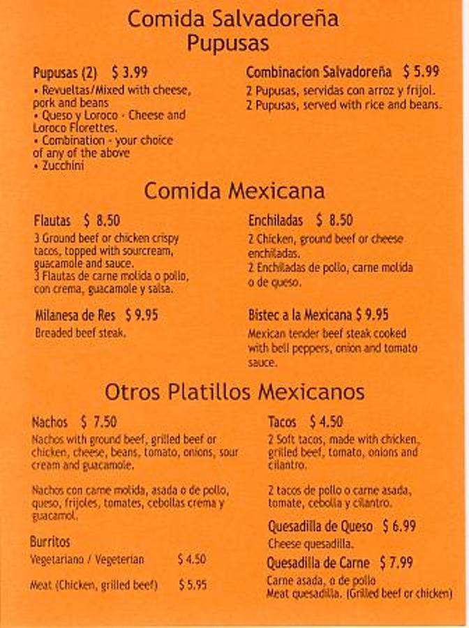 Restaurante Palacio Latino - San Francisco, CA menu_pic