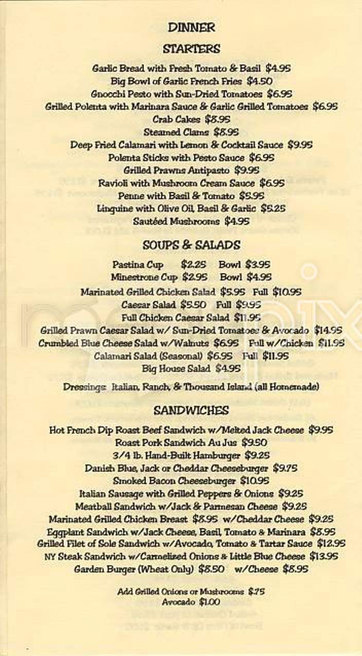 Rocco's Cafe - San Francisco, CA menu_pic