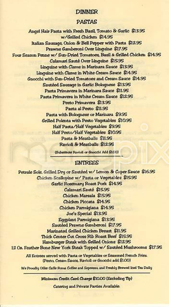 Rocco's Cafe - San Francisco, CA menu_pic