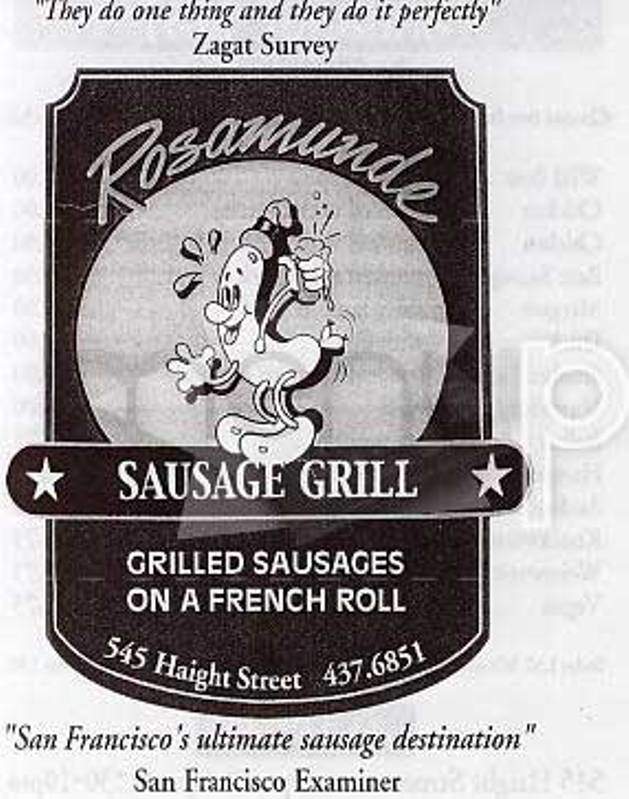 Rosamunde - San Francisco, CA menu_pic