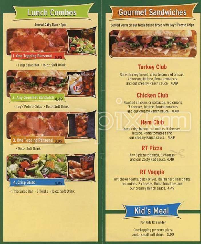 Round Table Pizza - San Francisco, CA menu_pic
