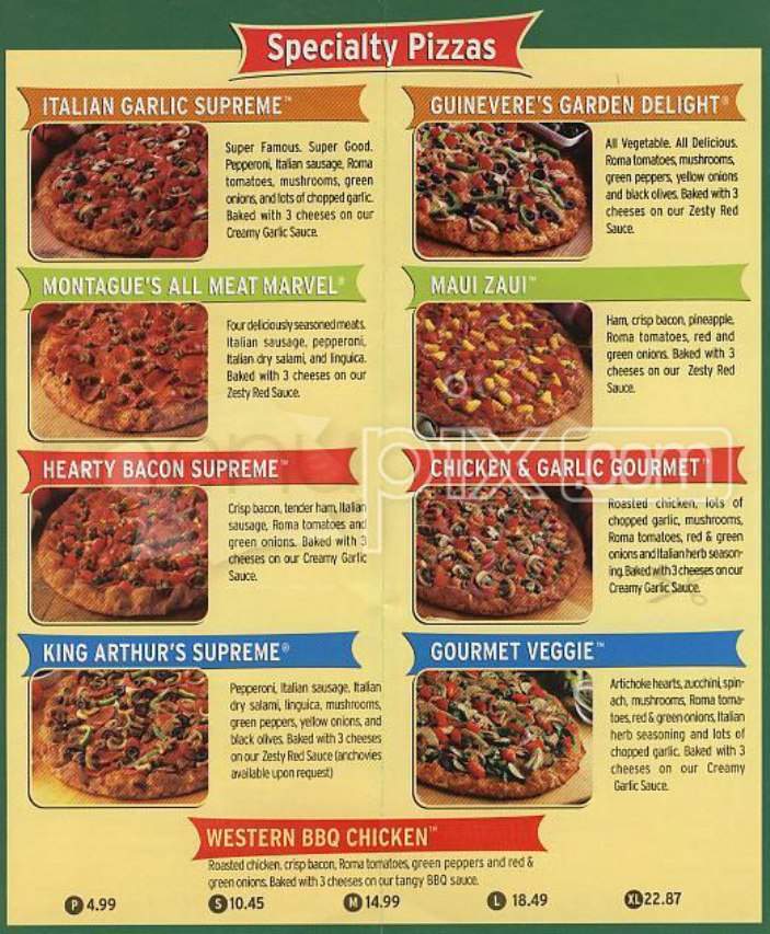 Round Table Pizza - San Francisco, CA menu_pic