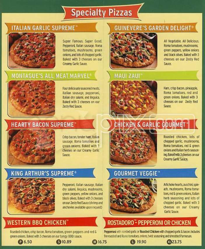 Round Table Pizza - San Francisco, CA menu_pic