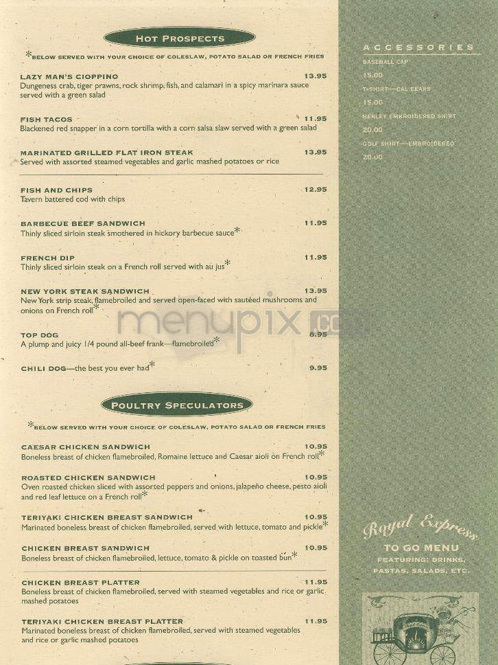 Royal Exchange - San Francisco, CA menu_pic